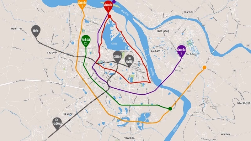 Bảng giá Bản đồ quy hoạch đường vành đai 2 Hà Nội mới nhất năm 2024