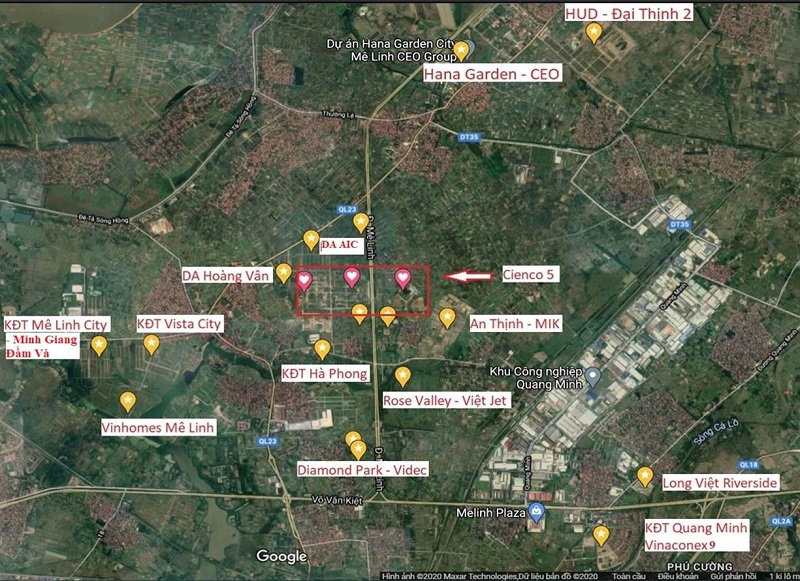 Xem địa chỉ dự án Cienco 5 Lê Minh qua Google map