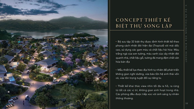Ý tưởng thiết kế biệt thự song lập Cullinan Resort Hòa Bình