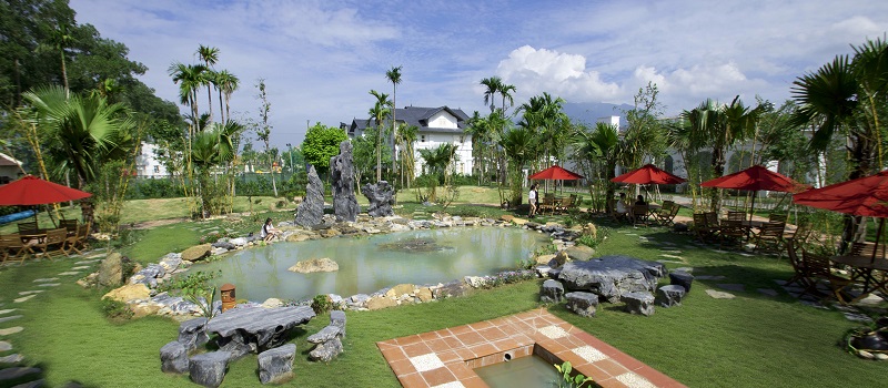 Tại khu sinh thái Vườn Vua Resort Có nguồn suối khoáng nóng tự nhiên độc đáo