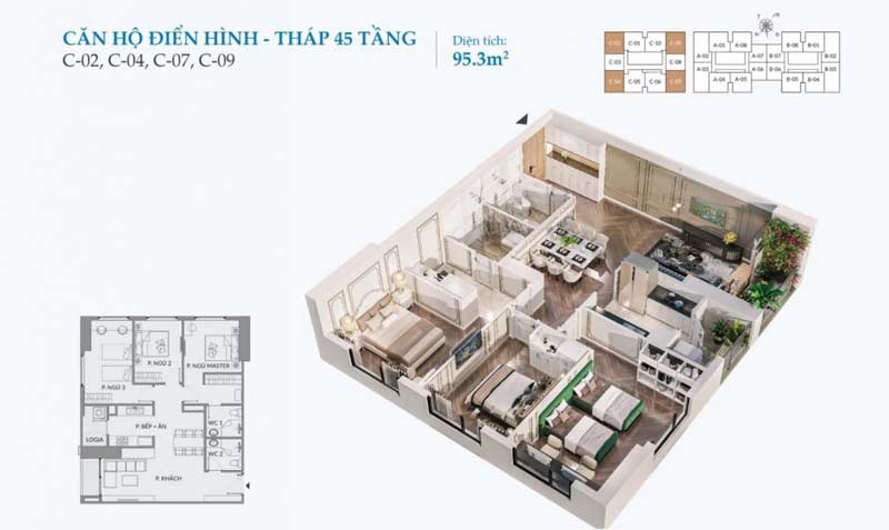 Thiết kế căn hộ 95m2 chung cư Grand SunLake Văn Quán